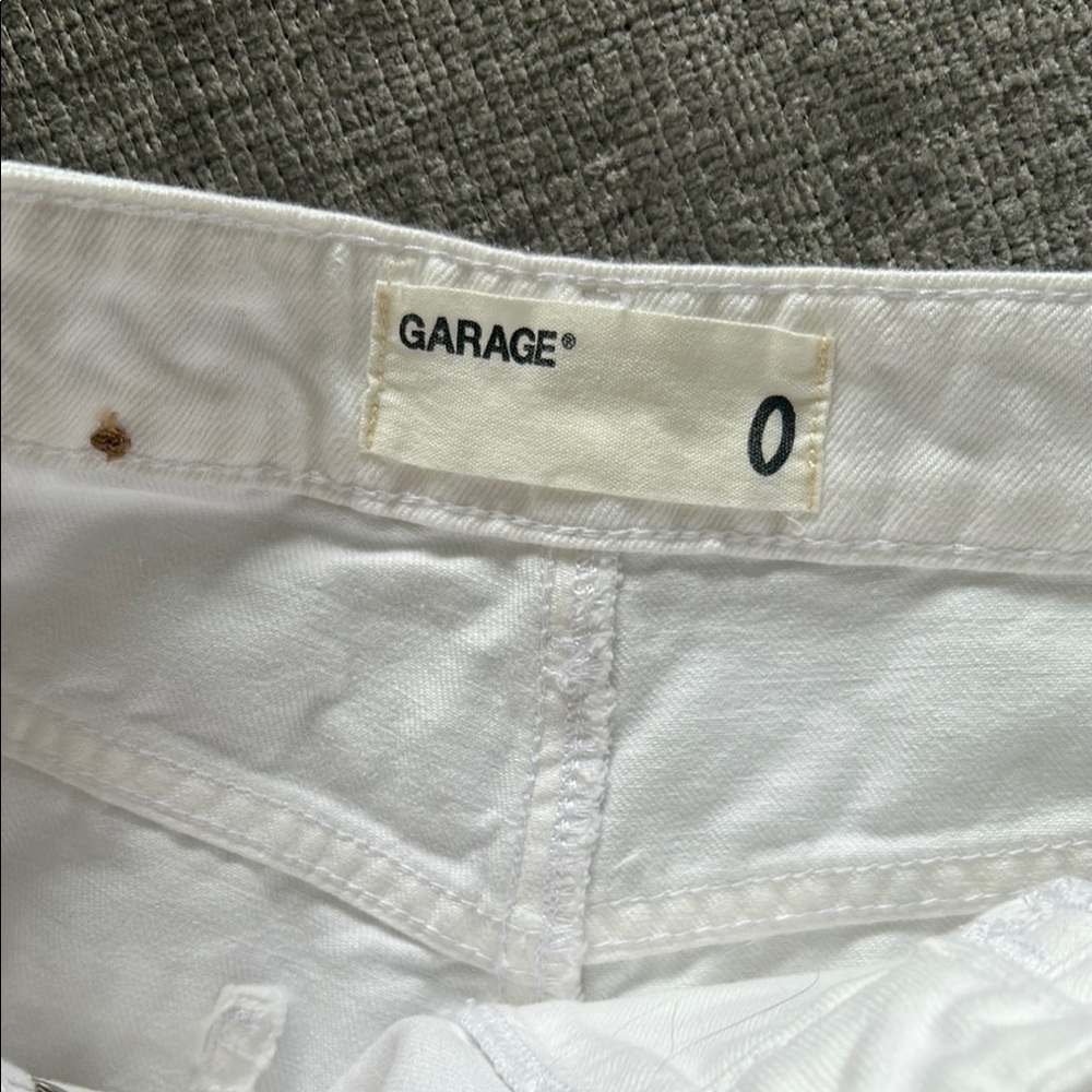 Garage White Lace-Up Side Distressed Denim Shorts - Picture 5 of 5